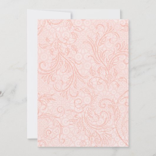 Koraalpapavers en bloeit bruiloft kaart (Achterkant)