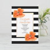 Koraalpapavers, zwarte witte strepen, bloemperbrui kaart (Staand voorkant)