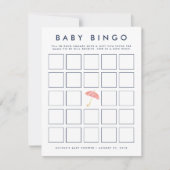 Koraalparaplu | Baby shower Bingo Game Kaart (Voorkant)