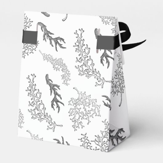 Koraalpatroon B & W notionele bruiloft Bedankdoosjes (Achterkant)