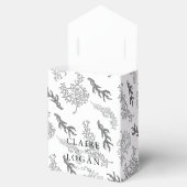 Koraalpatroon B & W notionele bruiloft Bedankdoosjes (Geopend)