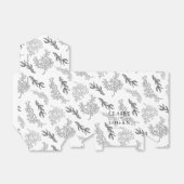 Koraalpatroon B & W notionele bruiloft Bedankdoosjes (Uitgevouwen)