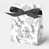 Koraalpatroon B & W notionele bruiloft Bedankdoosjes (Voorkant Zijde)