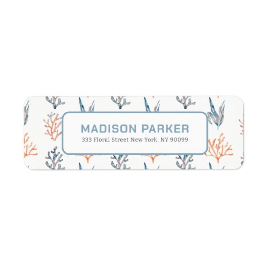 Koraalpatroon Etiket (Voorkant)