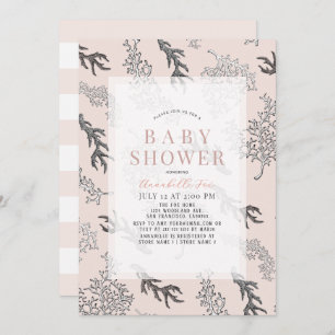 Koraalpatroon Licht Roze Baby shower Kaart