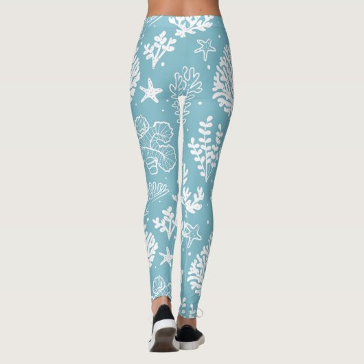 Koraalpatroon, Zee leven Leggings (Achterkant)