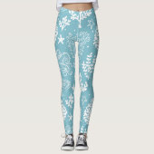 Koraalpatroon, Zee leven Leggings (Voorkant)