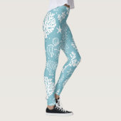 Koraalpatroon, Zee leven Leggings (Rechts)