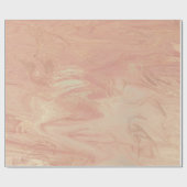 Koraalpeach Snoep Marmer Molten Metallic Shiny Cadeaupapier (Vlak)