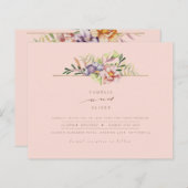 Koraalpeach Summer Floral Wedding Invite QR (Voorkant / Achterkant)