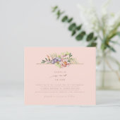 Koraalpeach Summer Floral Wedding Invite QR (Staand voorkant)