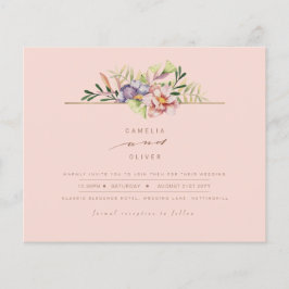 Koraalpeach Summer Floral Wedding Invite QR