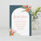 Koraalpekel Blauwgroen blauw Vrijgezellenfeest Kaart (Staand voorkant)