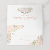 Koraalpekel Elegant Wedding Write-in Plaatskaartje (Buitenkant ongevouwen)