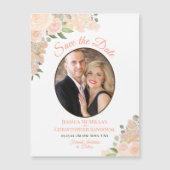 Koraalpekelaar Sparen de Datum Ovale Foto Magnet (Voorkant)