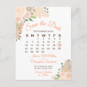 Koraalpekelverbinding opslaan kalender datum aankondigingskaart (Voorkant)