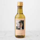 Koraalperbruiloft Foto's en Bedankt Mini Wijn Etiket (Voorkant)