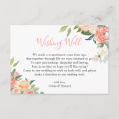 Koraalperen Waterverf Floral Weddenschap goed Informatiekaartje (Voorkant)