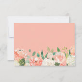 Koraalperen Waterverf Tuinbouw bruiloft RSVP Kaartje (Achterkant)