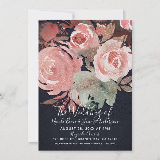 Koraalperroze zachte vette bloemkool Bouquet Wedde Kaart (Voorkant)