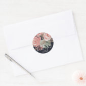 Koraalperroze zachte vette bloemkool Bouquet Wedde Ronde Sticker (Envelop)