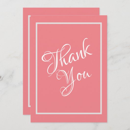  koraalperscript huwelijk bedankkaart (Voorkant / Achterkant)