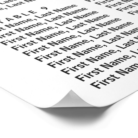 Koraalperwit Floral Wedding Seating Chart Poster (Hoek)