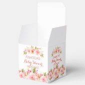 Koraalperzik dahlia baby shower dank u bedankdoosjes (Geopend)