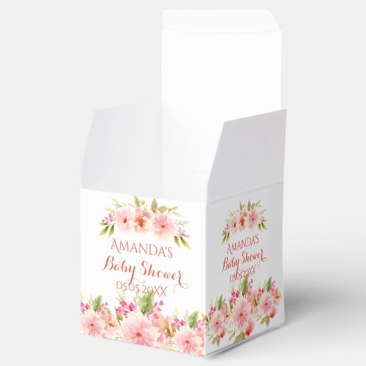 Koraalperzik dahlia baby shower dank u bedankdoosjes (Geopend)