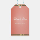 Koraalperzik Gedompeld & Gouden Chic Elegant Feest Cadeaulabel (Voorkant)