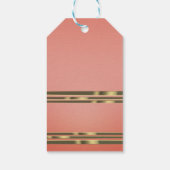 Koraalperzik Gedompeld & Gouden Chic Elegant Feest Cadeaulabel (Achterkant)