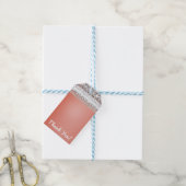 Koraalperzik Gedompelde Chic Zilveren Bling Feest Cadeaulabel (Met Touw)