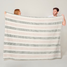 Koraalperzik Moderne minimalistische streep Boho Fleece Deken