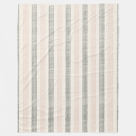 Koraalperzik Moderne minimalistische streep Boho Fleece Deken