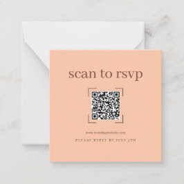 Koraalperzik Moderne Trouw-QR-code Online RSVP Notitiekaartje