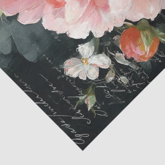 Koraalperzik Peony Flower Decoupage Tissuepapier (Detail)