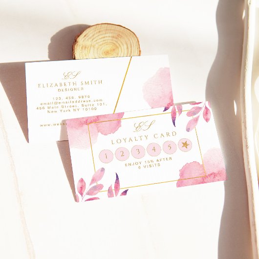 Koraalperzik Waterverf Moderne Loyaliteit Visitekaartje