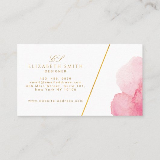 Koraalperzik Waterverf Moderne Loyaliteit Visitekaartje (Achterkant)