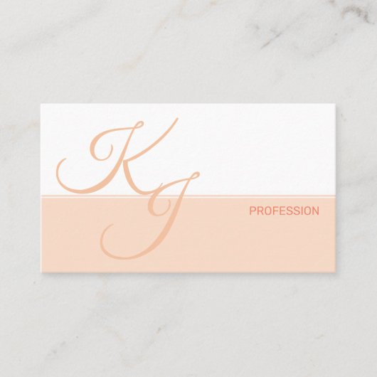 Koraalperzik Wit Minimalistische Handlettering Pla Visitekaartje (Voorkant)