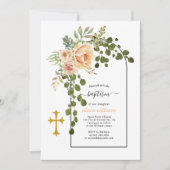 Koraalperzikbloemen en baptisme op de borst kaart (Voorkant)