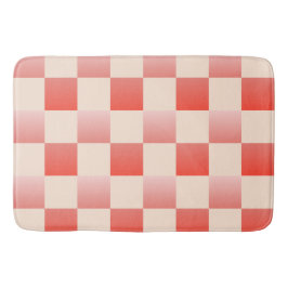 Koraalperzikgradiënt geruit badmat
