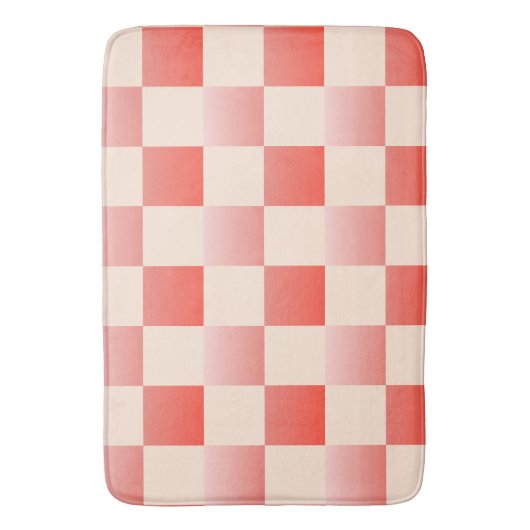 Koraalperzikgradiënt geruit badmat (Voorkant Verticaal)