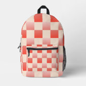 Koraalperzikgradiënt geruit bedrukte rugzak (Voorkant)
