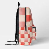 Koraalperzikgradiënt geruit bedrukte rugzak (Links)