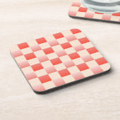 Koraalperzikgradiënt geruit bier onderzetter (Linkerzijde)