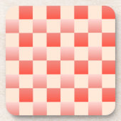 Koraalperzikgradiënt geruit bier onderzetter (Voorkant)