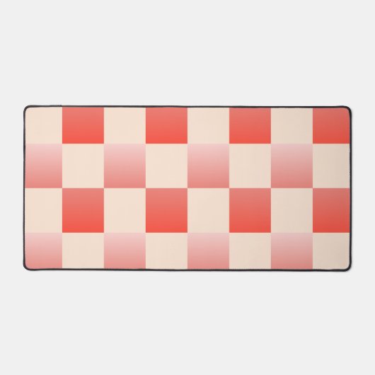 Koraalperzikgradiënt geruit bureaumat (Voorkant)