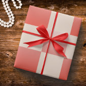 Koraalperzikgradiënt geruit cadeaupapier