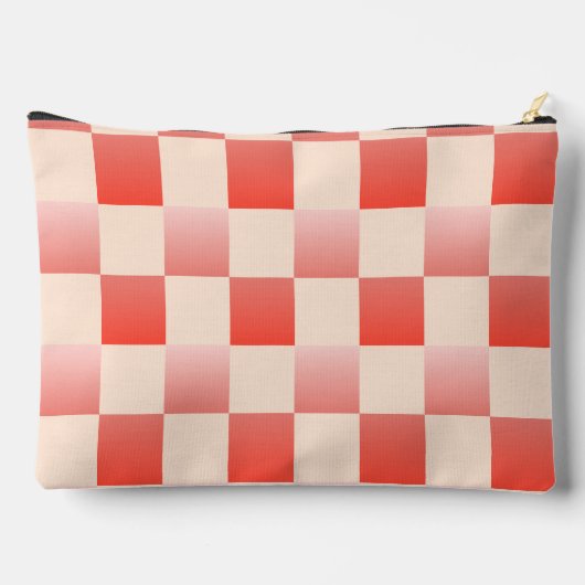 Koraalperzikgradiënt geruit etui (Achterkant)