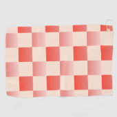Koraalperzikgradiënt geruit golfhanddoek (Horizontaal)